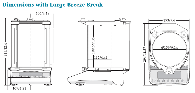 FZ-i / FX-i balances - dimensions with large breeze break  