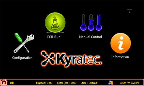 Kyratec PCR Cycler Touch Screen Interface 