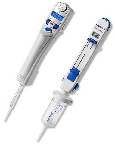 Multipette  Stream and Multipette Xstream fitted with Combitips advanced<sup>®</sup> tips